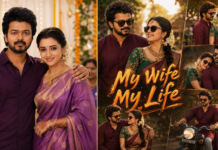 Cute Indian Couple Romantic Photo Collage With Vintage Aesthetic ( Wife )