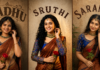 Beautiful Indian Girl In Traditional Saree Holding A Red Rose